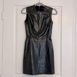 NWT French Connection Black Croc Mini Dress Size 0